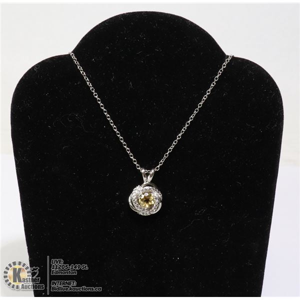 #172-CITRINE PENDANT/ NECKLACE 18"