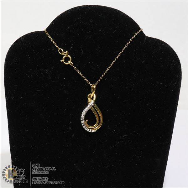 #190-DIAMOND ACCENT PENDANT/ NECKLACE 18"
