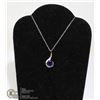Image 1 : #155-AMETHYST PENDANT/ NECKLACE 18"