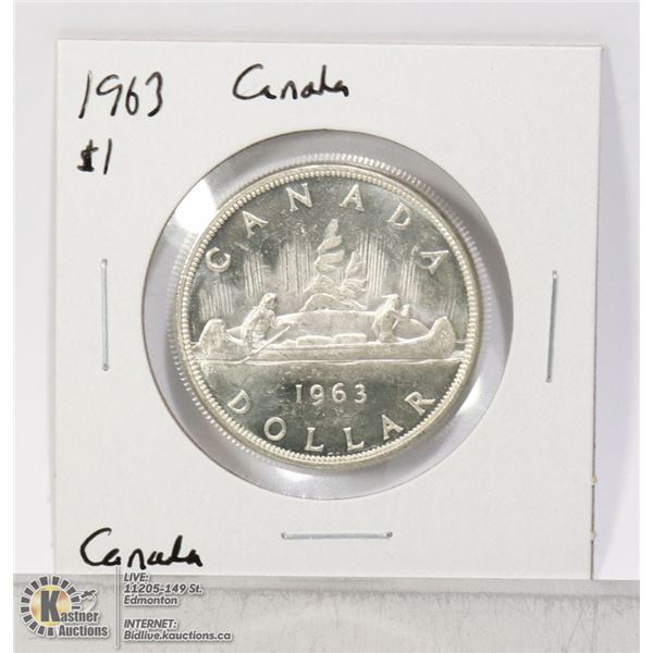 1963 SILVER CANADA $1 DOLLAR COIN
