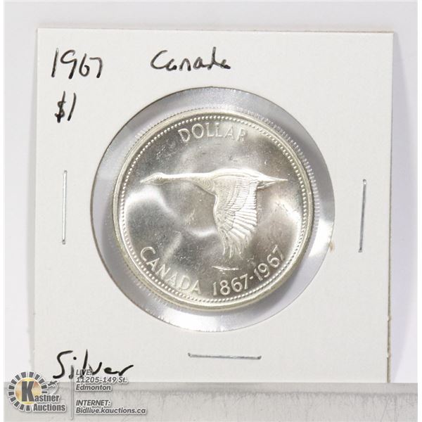 1967 SILVER CANADA $1 DOLLAR COIN