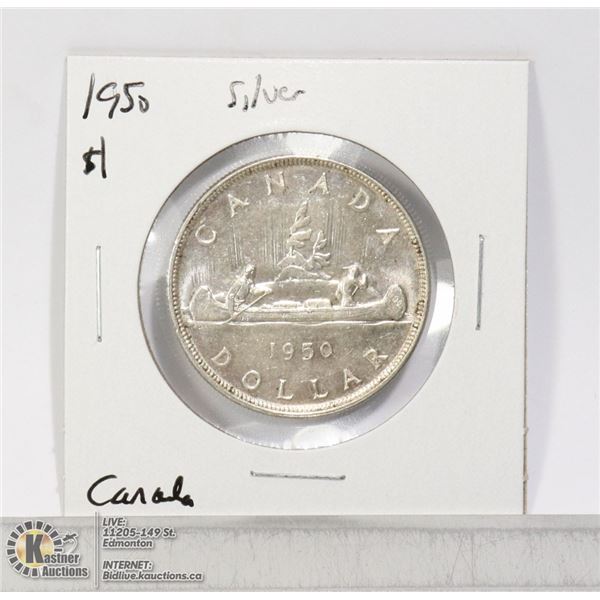 1950 SILVER CANADA $1 DOLLAR COIN