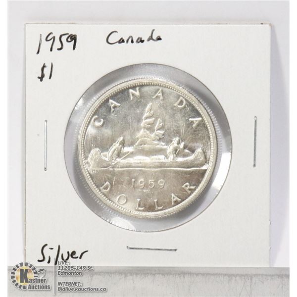1959 SILVER CANADA $1 DOLLAR COIN