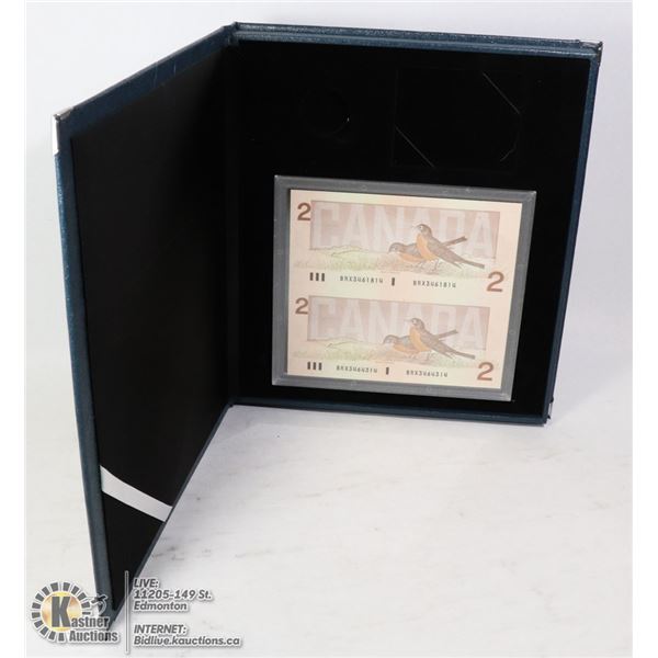 UNCUT PAIR 1988 REPLACEMENT $2 NOTES