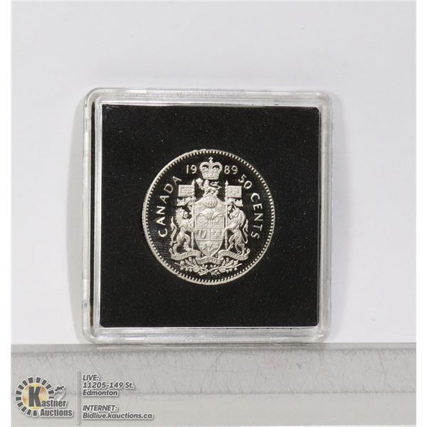1989 CANADIAN 50 CENT PROOF FROSTED FINISH