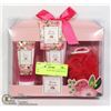 Image 1 : NEW 3PC OPALINE SPA  ROSE PETAL BATH SET