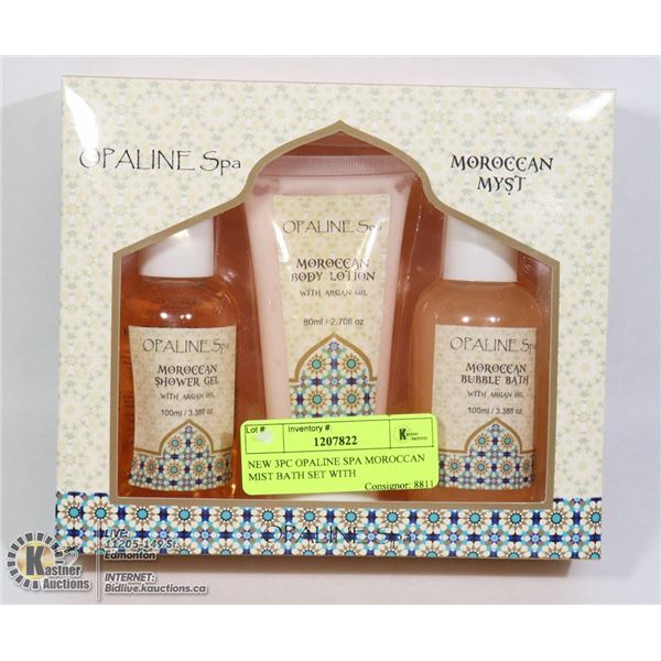 NEW 3PC OPALINE SPA MOROCCAN MIST BATH SET WITH