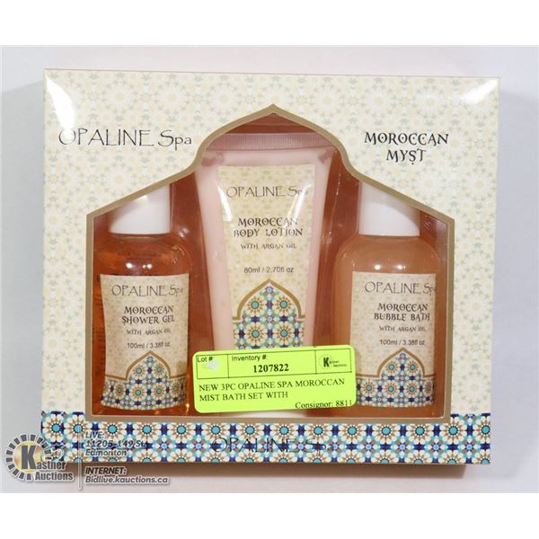 NEW 3PC OPALINE SPA MOROCCAN MIST BATH SET WITH