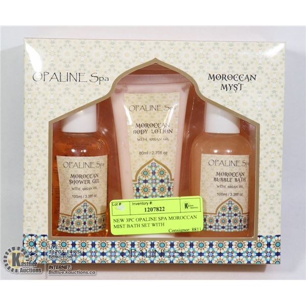 NEW 3PC OPALINE SPA MOROCCAN MIST BATH SET WITH