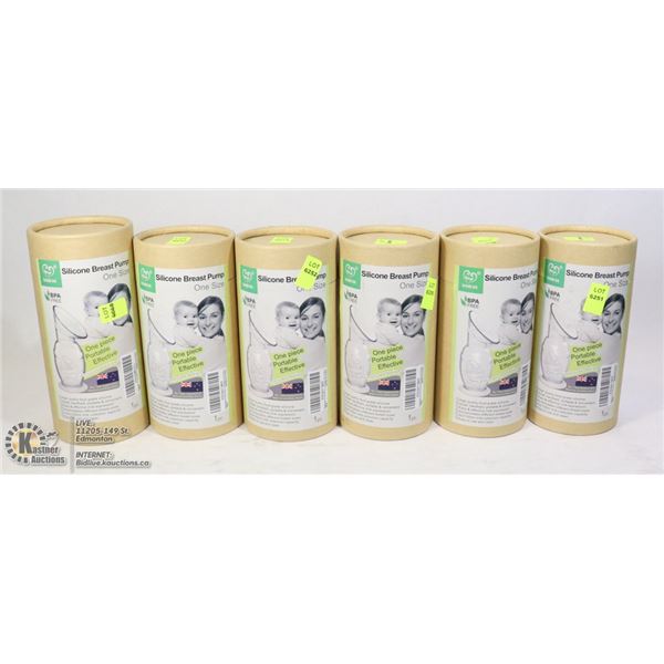 LOT OF 6 NEW SILICONE BREAST PUMPS