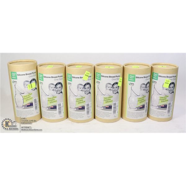 LOT OF 6 NEW SILICONE BREAST PUMPS