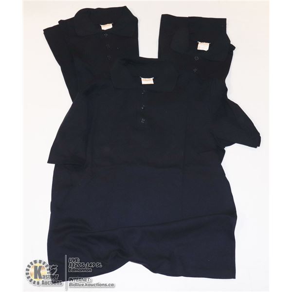 THREE MENS BLUE UNIFORM SHIRTS