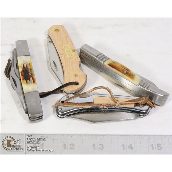 LOT OF 4 NEW FOLDING POCKET KNIVES