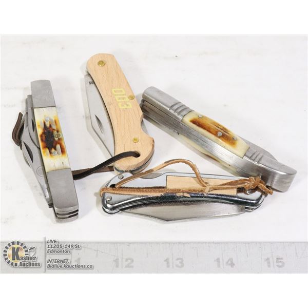 LOT OF 4 NEW FOLDING POCKET KNIVES