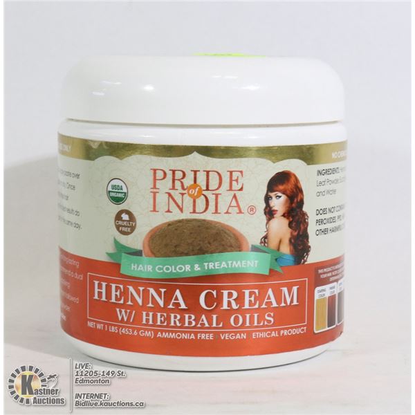 PRIDE OF INDIA HENNA HAIR CREAM W/ HERBAL OILS