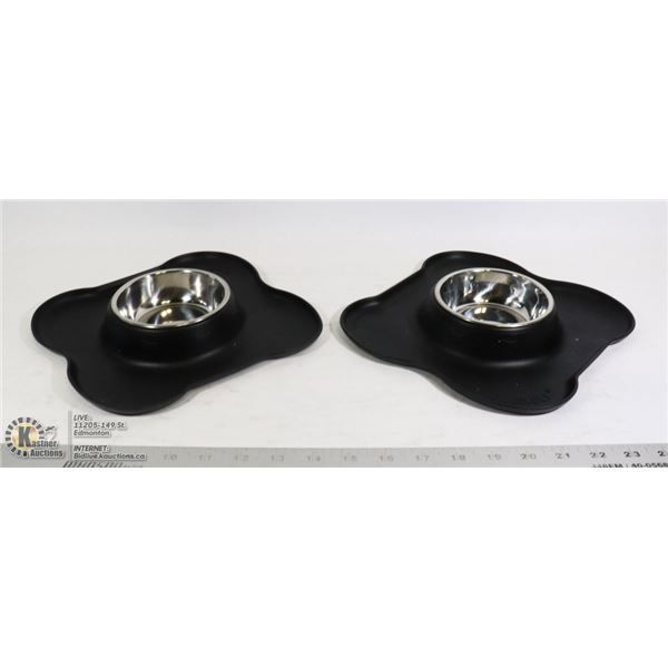 TWO VIVAGLORY PET DISH WITH MAT