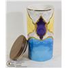 Image 1 : DECORATIVE CERAMIC JAR WITH WOODEN LID