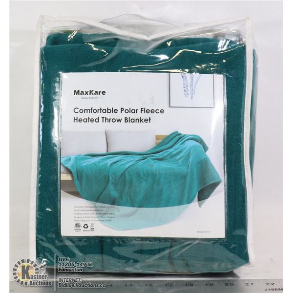 MAXKARE ELECTRIC HEATED  POLAR FLEECE THROW BLANKET