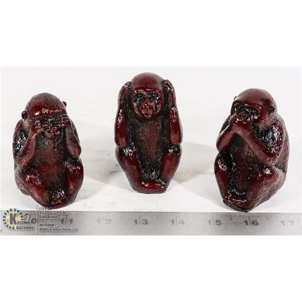 SET OF THREE MONKEY FIGURES