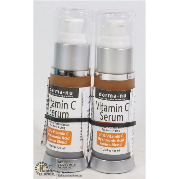 TWO BOTTLES OF DERMA-NU VITAMIN C SERUM