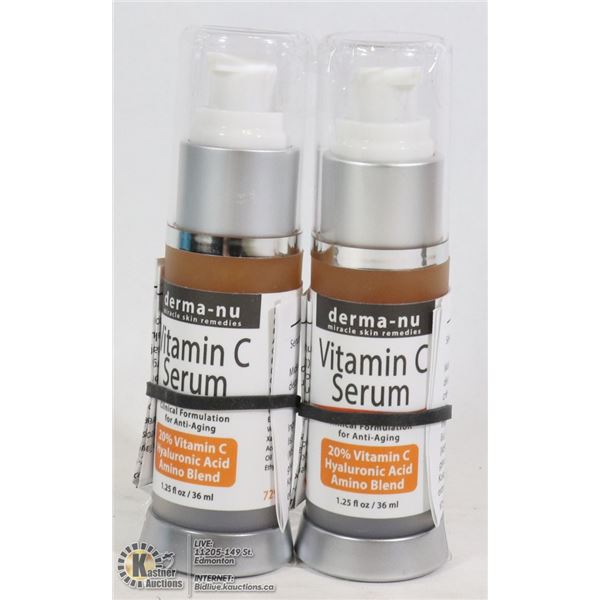 TWO BOTTLES OF DERMA-NU VITAMIN C SERUM