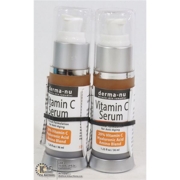 TWO BOTTLES OF DERMA-NU VITAMIN C SERUM