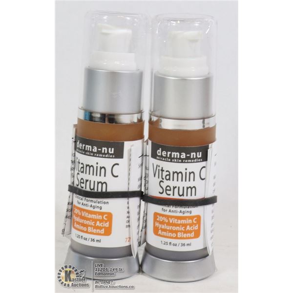TWO BOTTLES OF DERMA-NU VITAMIN C SERUM