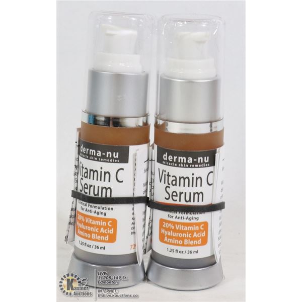 TWO BOTTLES OF DERMA-NU VITAMIN C SERUM