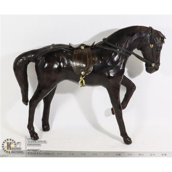HAND CRAFTED LEATHER HORSE FIGURE