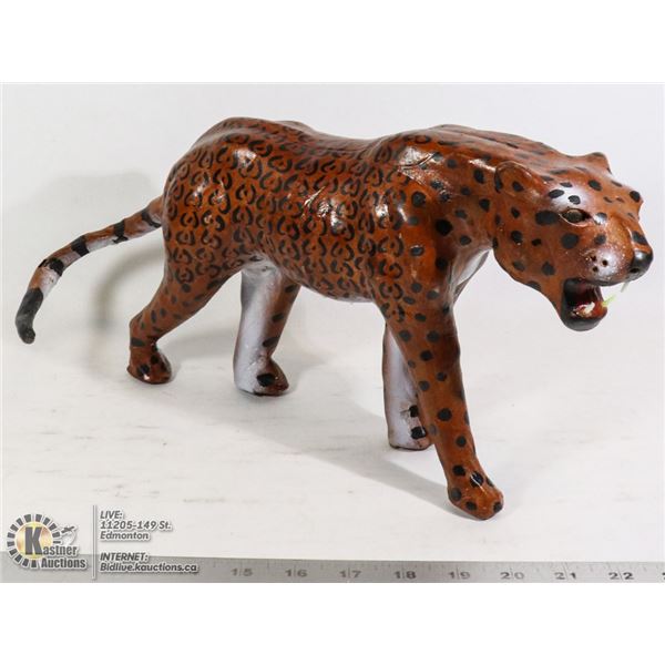 HAND CRAFTED LEATHER TIGER FIGURE