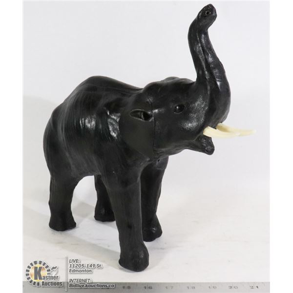 HAND CRAFTED LEATHER ELEPHANT FIGURE