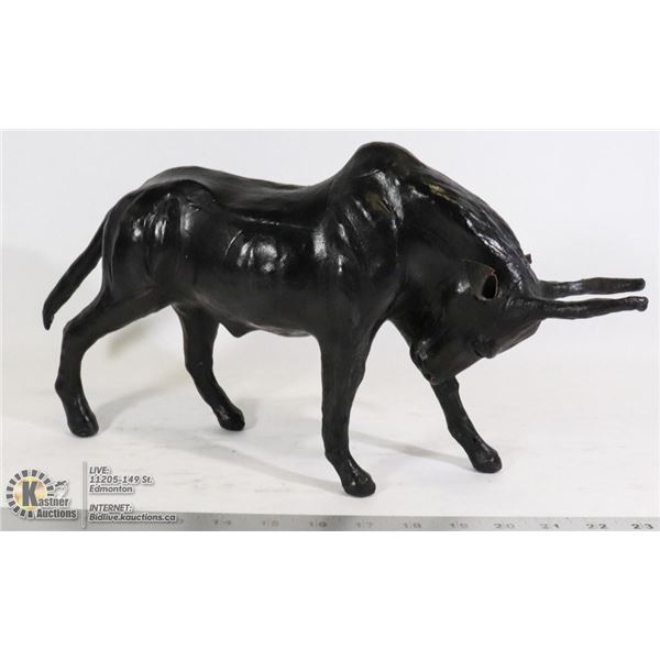 HAND CRAFTED LEATHER BULL FIGURE