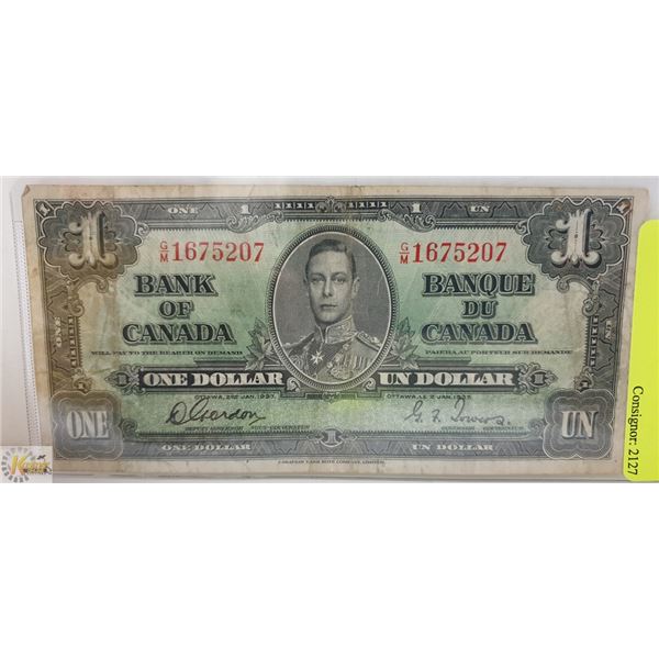 1937 CANADIAN $1 BILL