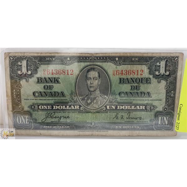1937 CANADIAN $1 BILL