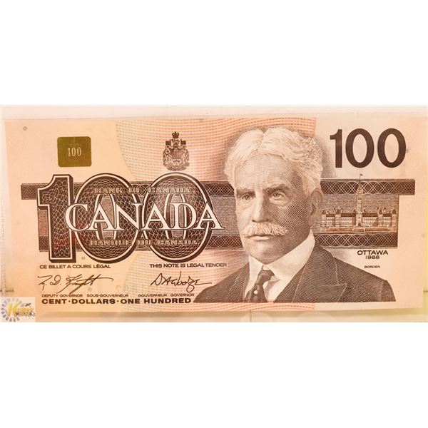 1988 UNCIRCULATED CANADIAN $100 BILL