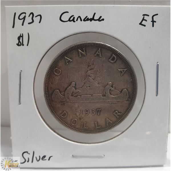 1937 SILVER CANADA $1 DOLLAR COIN
