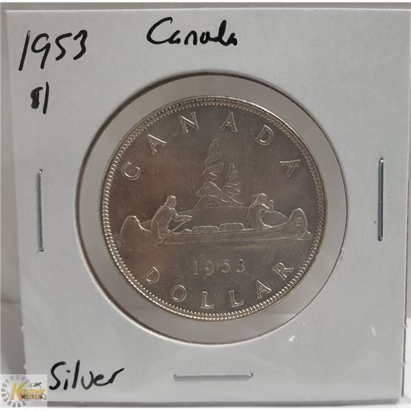 1953 SILVER CANADA $1 DOLLAR COIN