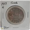 Image 1 : 1953 SILVER CANADA $1 DOLLAR COIN