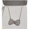 Image 1 : 925 STIRLING SILVER CZ BOW NECKLACE