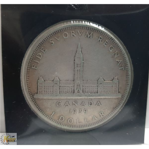 1939 GEORGE VI CANADA SILVER DOLLAR COIN