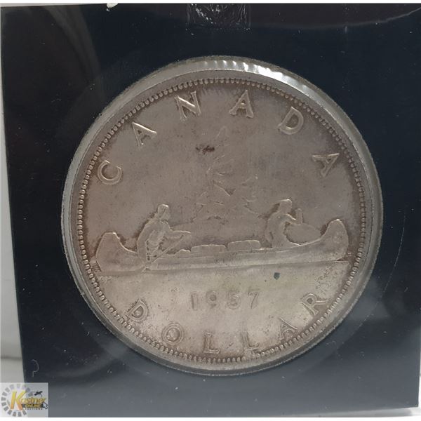 1957 1 WATERLINE VARIETY CANADA SILVER DOLLAR