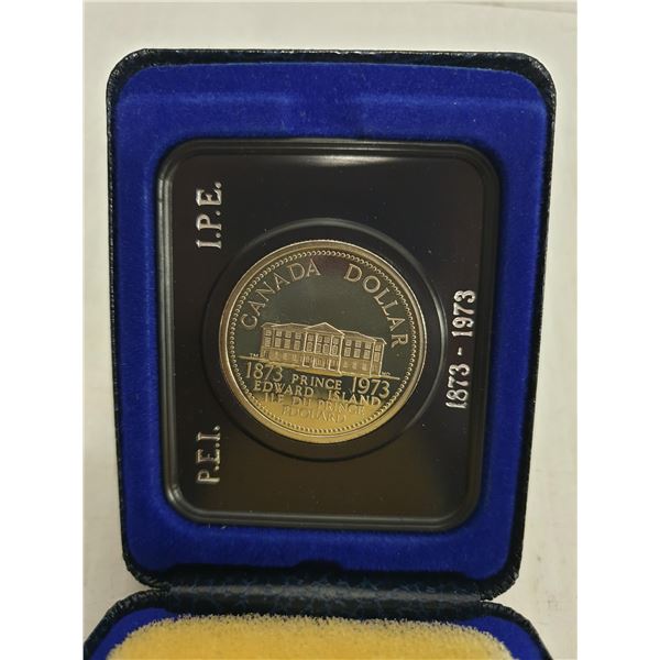 1973 SPECIMEN FINISH PEI CASED DOLLAR COIN