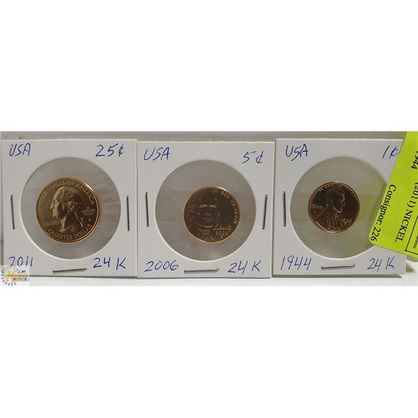 AMERICAN QUARTER (2011) NICKEL (2006); PENNY (1944