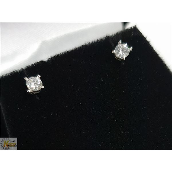 STERLING SILVER CZ DIAMOND EARRINGS