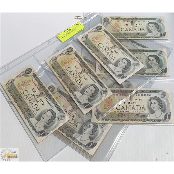 12 CANADIAN $1 BILLS - 1973 EDITION