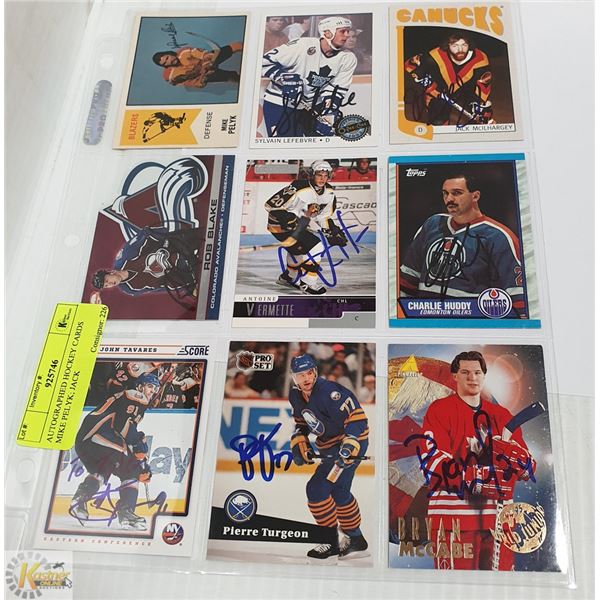 AUTOGRAPHED HOCKEY CARDS MIKE PELYK; JACK