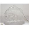 Image 1 : LARGE ETCHED CRYSTAL BEARS ART GLASS