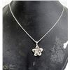 Image 1 : 925 STERLING SILVER HIBISCUS FLOWER NECKLACE