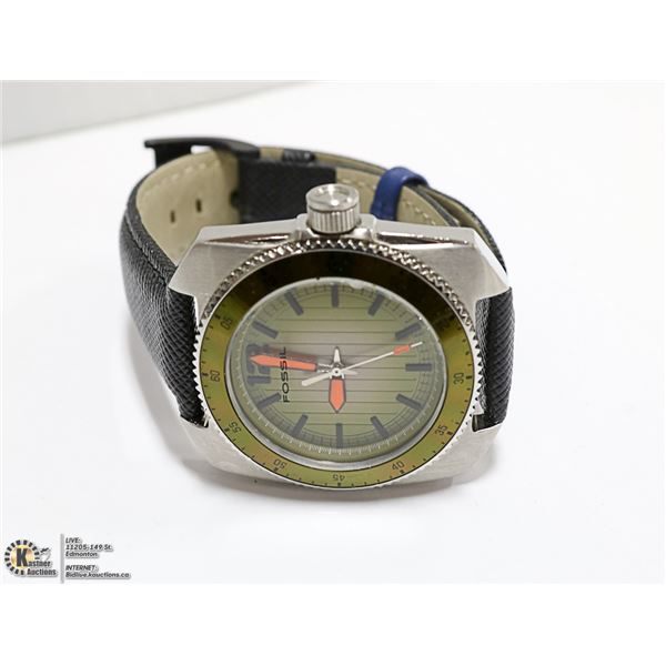 AUTHENTIC FOSSIL MEN'S WATCH W/ GEN LEATHER STRAP