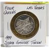Image 1 : .999 FINE SILVER FOUR QUEENS CASINO TOKEN